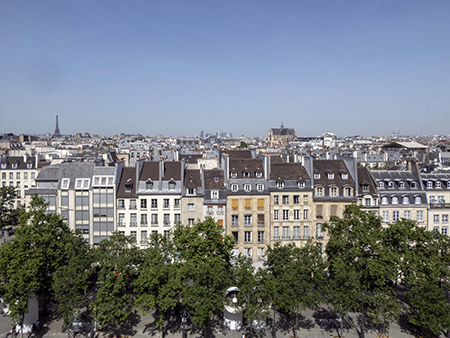 View of rue Saint-Martin from Georges Pompidou